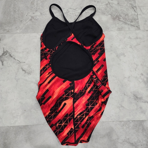 TYR Swimsuit One Piece Red/Black 34S - Picture 3 of 6